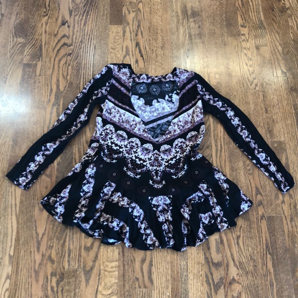 Free People Smooth Talker Printed Tunic in Black - Picture 5 of 6